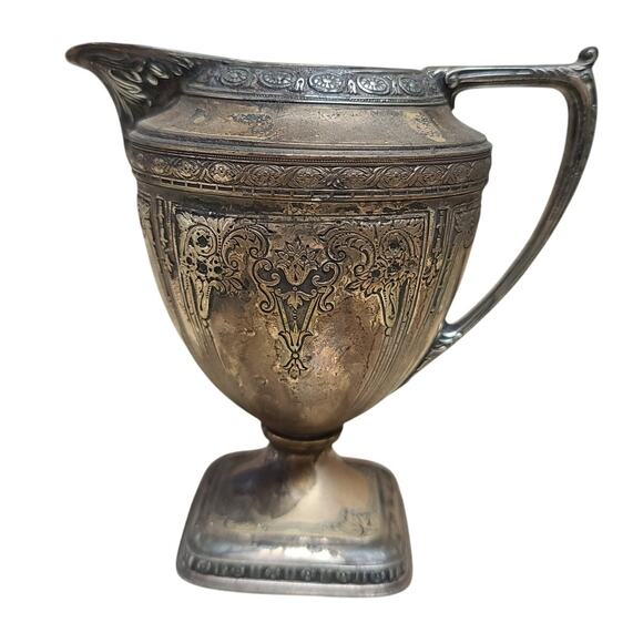 Derby Silver Company Plated Ornate Vintage Tea Set Water Pitcher Sugar Creamer - Picture 4 of 9